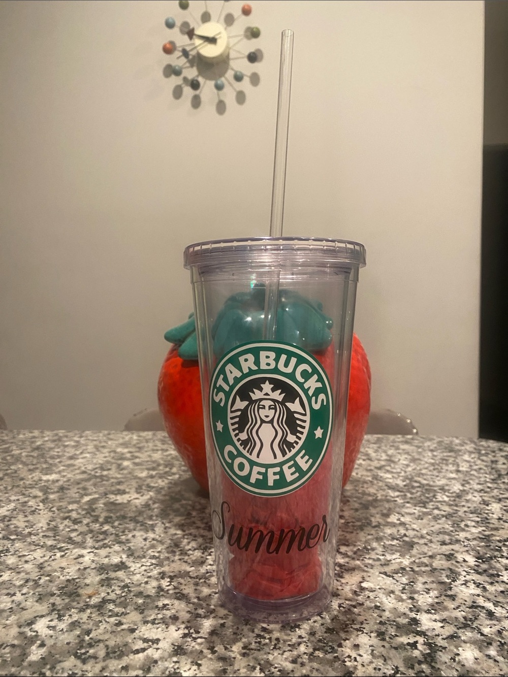 NWOT Cupture handmadecustomized Starbucks Clear Tumbler personalized name Summer